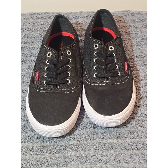 Levis Comfort Canvas Skateboard Denim Blue Two Tone Comfort Sneaker Shoe Sz 9.5 - Picture 1 of 10